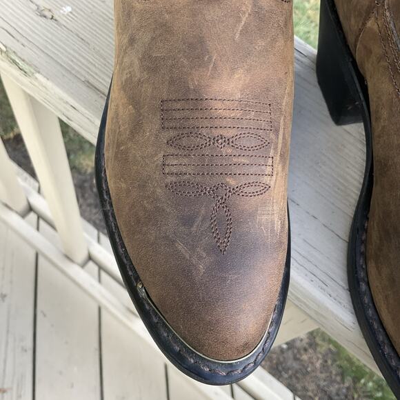 Durango RD542 Women's size 8.5 M 11" Slouch Western Boot Distressed Tan Cowgirl - Picture 8 of 16